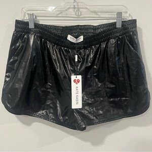 Black Faux Leather Women's Micro Shorts NWT